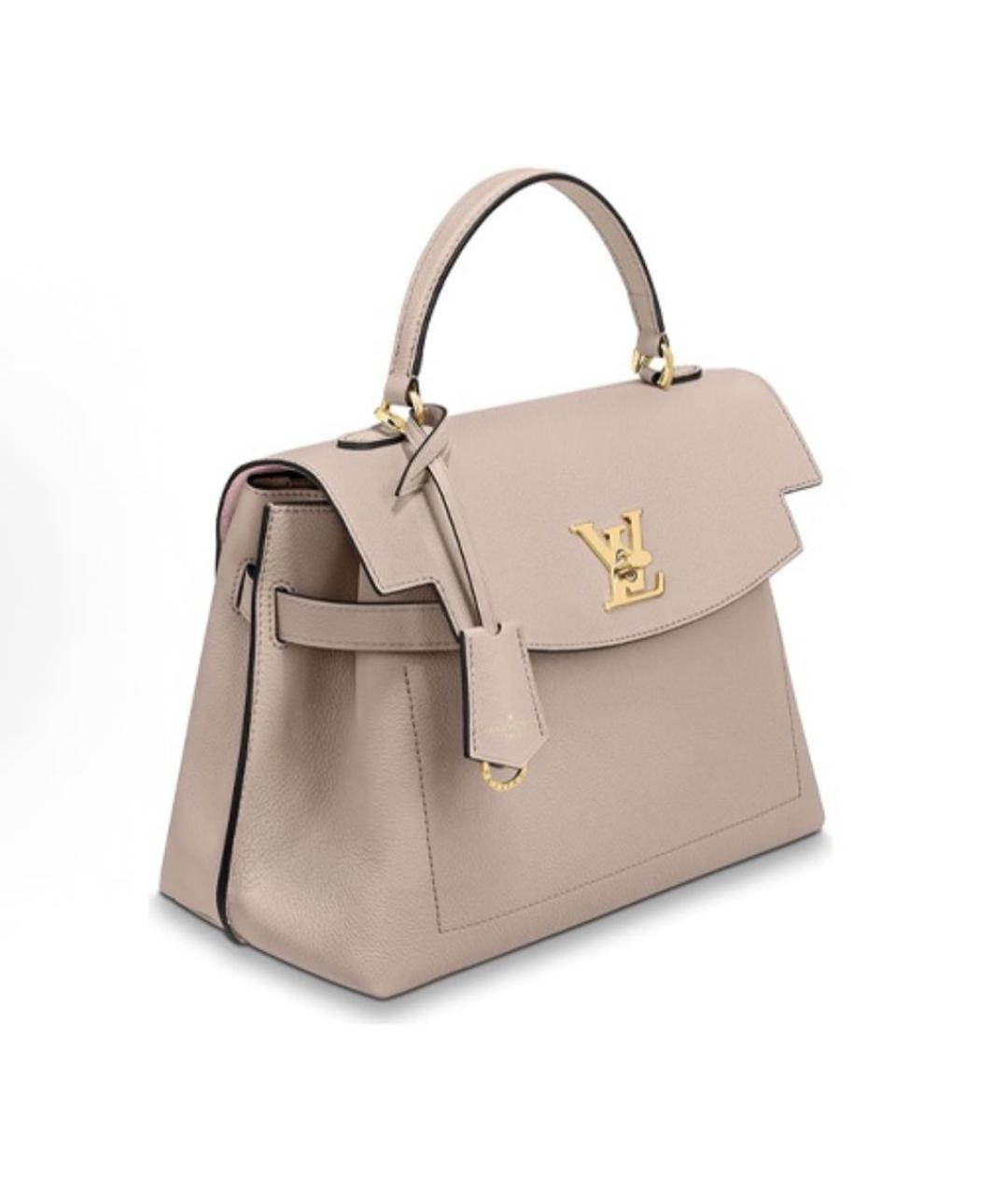 LOUIS VUITTON Бежевая кожаная сумка с короткими ручками, фото 2