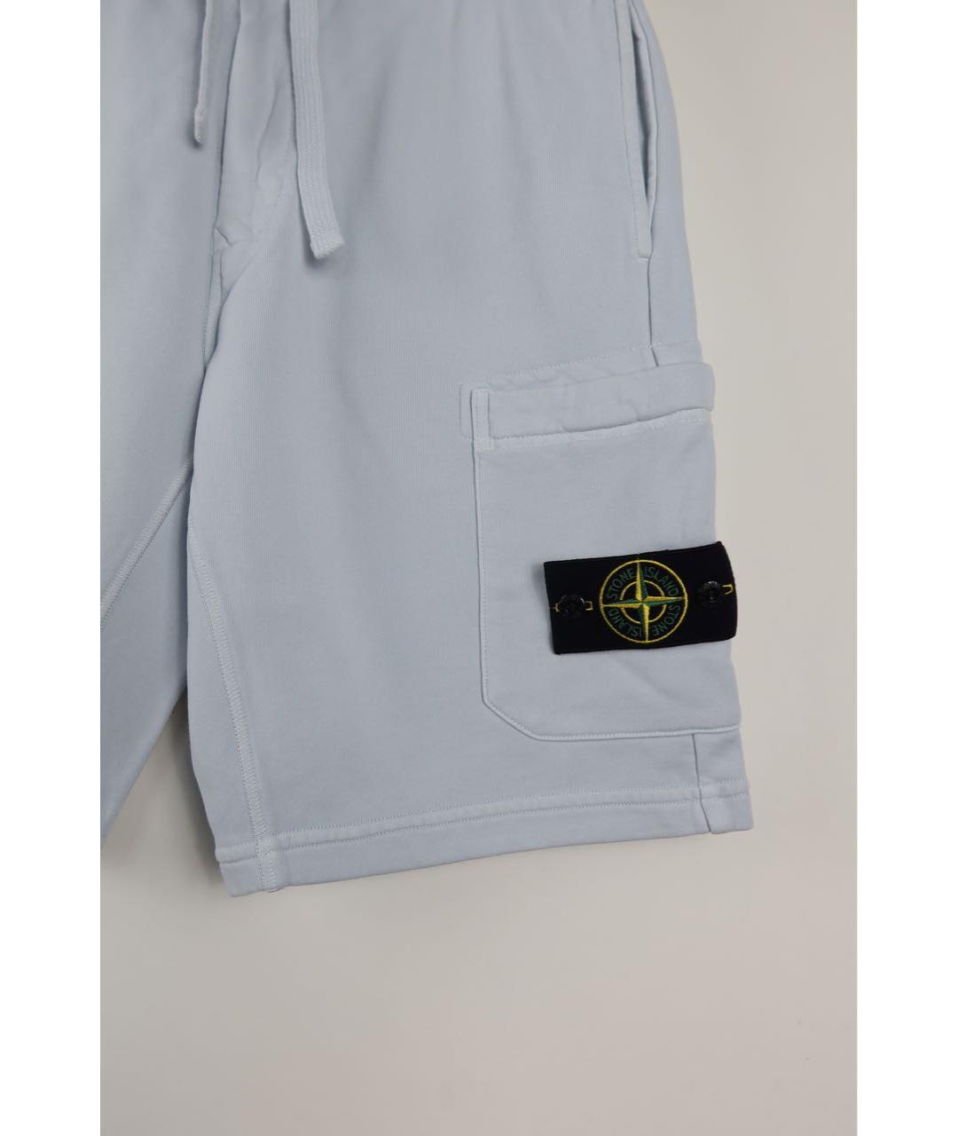 STONE ISLAND Голубые хлопковые шорты, фото 5