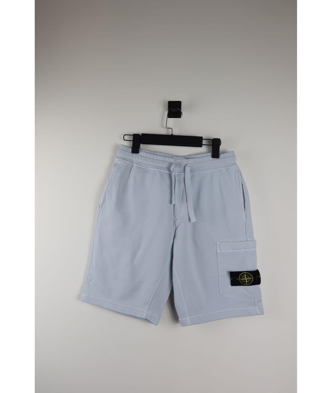 STONE ISLAND Голубые хлопковые шорты, фото 3