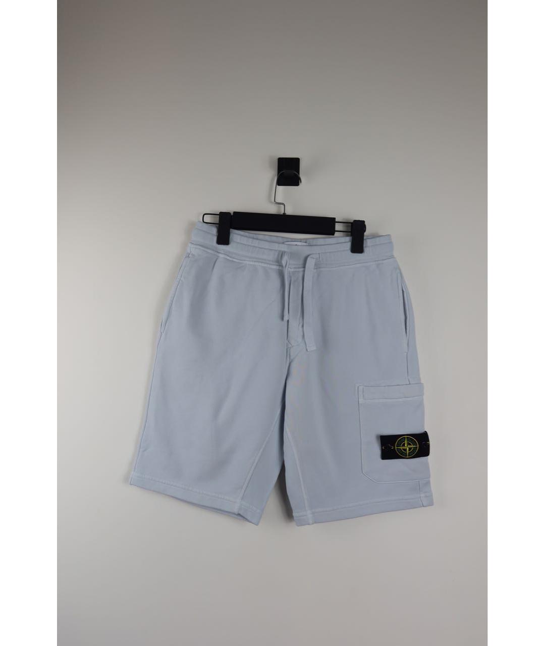 STONE ISLAND Голубые хлопковые шорты, фото 2