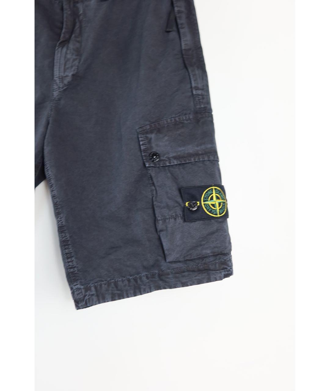 STONE ISLAND Серые хлопковые шорты, фото 3
