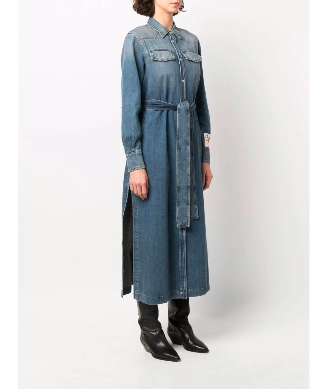 GOLDEN GOOSE DELUXE BRAND Синее хлопковое платье, фото 3