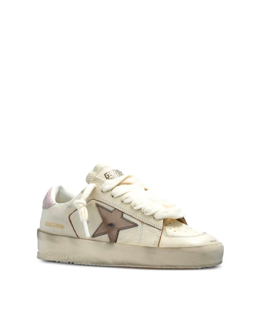 GOLDEN GOOSE DELUXE BRAND Бежевые кожаные кеды, фото 2
