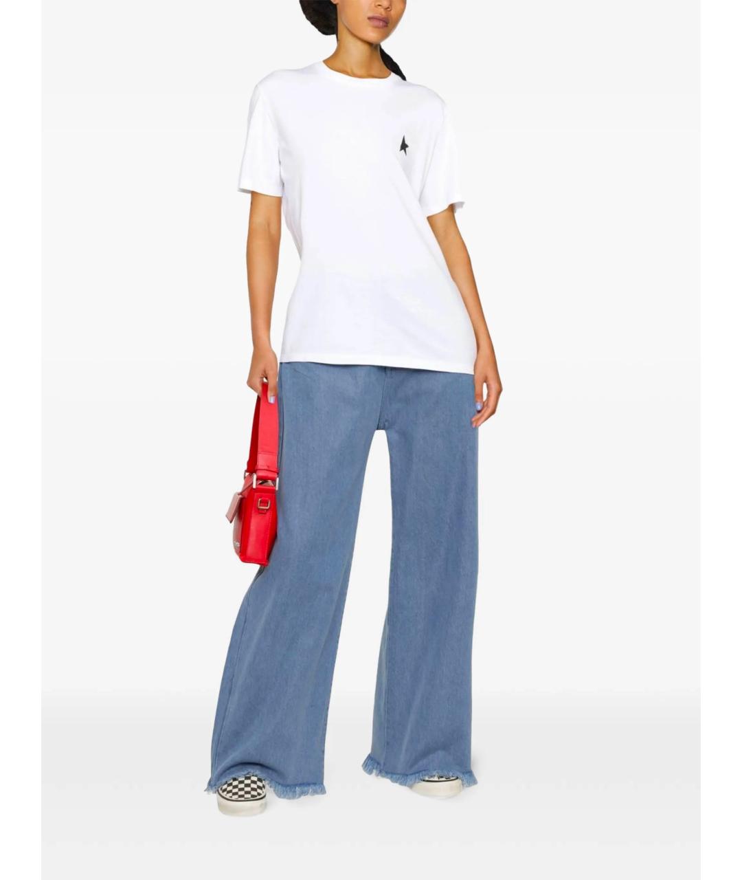 GOLDEN GOOSE DELUXE BRAND Белая хлопковая футболка, фото 3