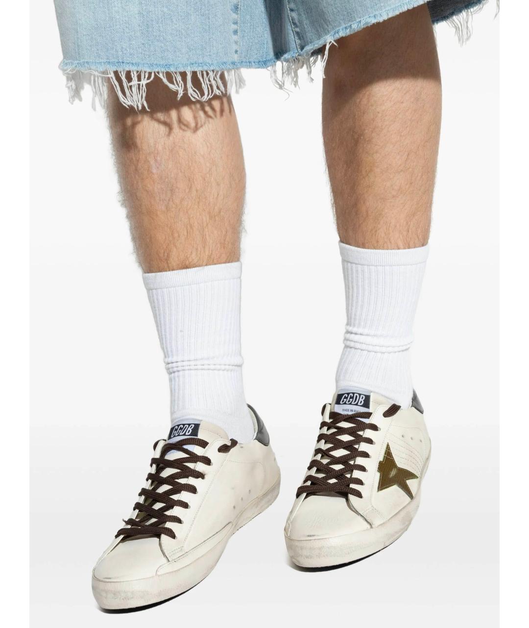 GOLDEN GOOSE DELUXE BRAND Белые кожаные низкие кроссовки / кеды, фото 6