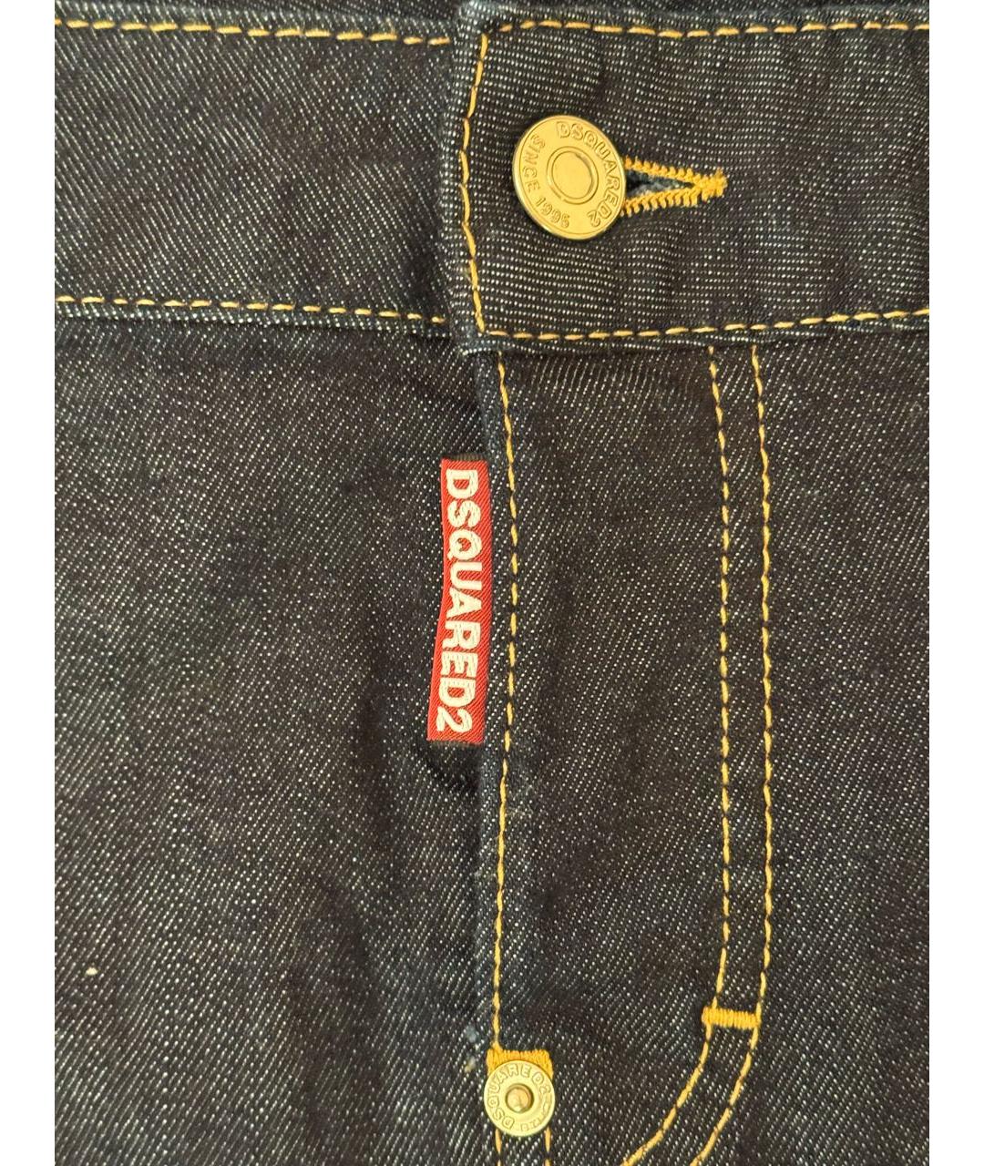 DSQUARED2 Темно-синяя деним юбка мини, фото 4