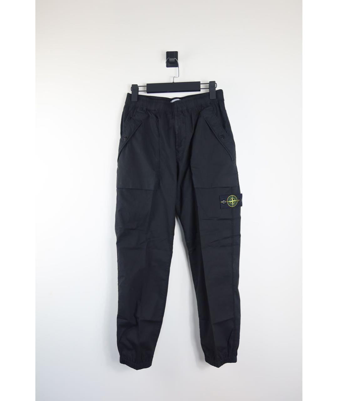 STONE ISLAND Черные хлопковые повседневные брюки, фото 7