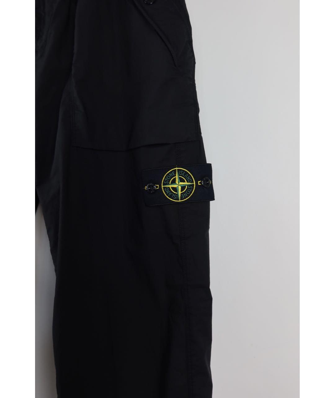 STONE ISLAND Черные хлопковые повседневные брюки, фото 4