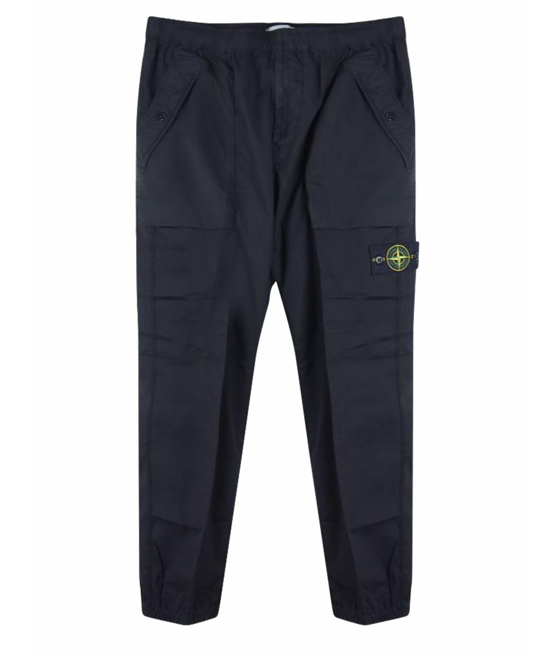 STONE ISLAND Черные хлопковые повседневные брюки, фото 1