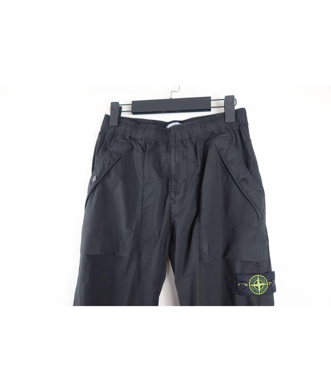 STONE ISLAND Черные хлопковые повседневные брюки, фото 3