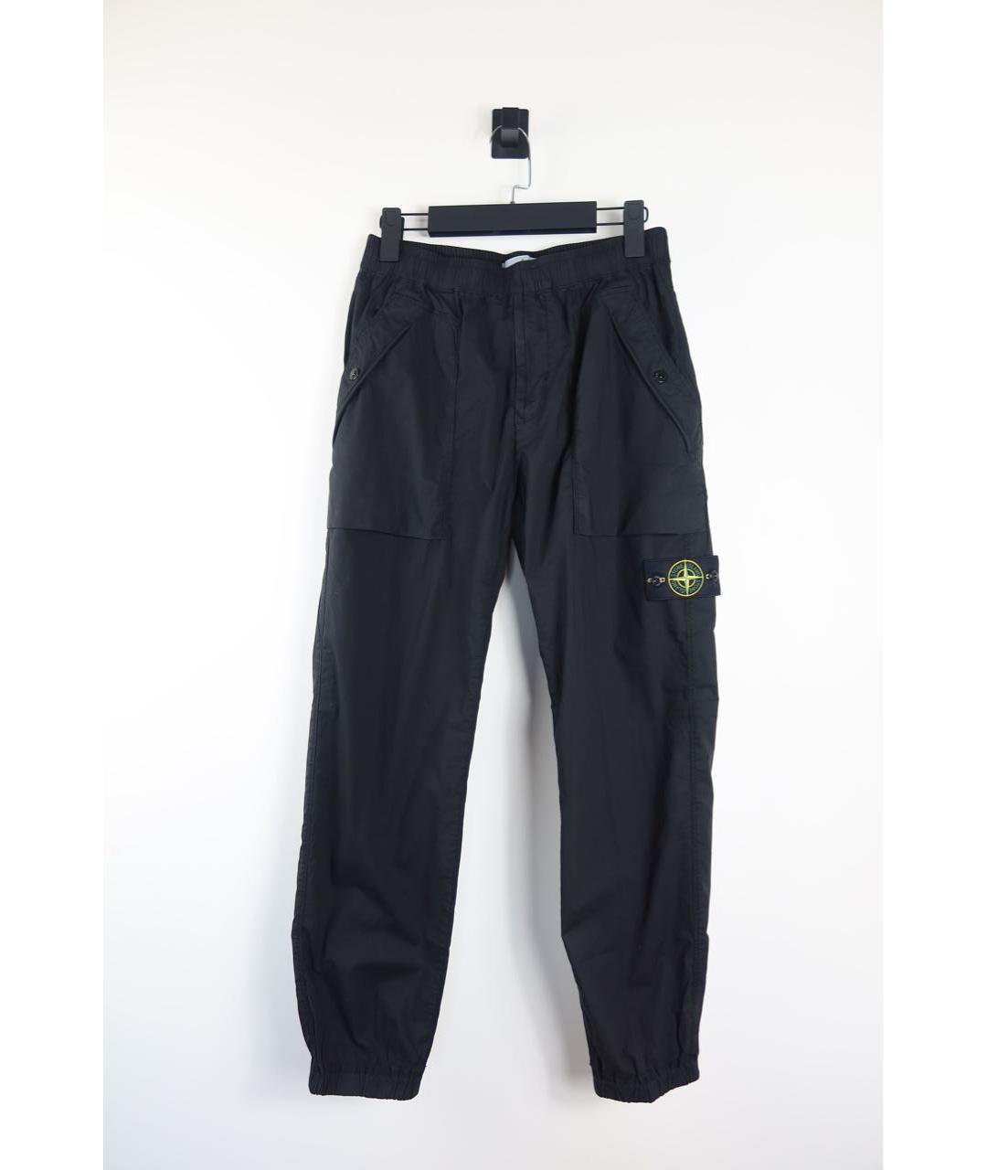 STONE ISLAND Черные хлопковые повседневные брюки, фото 2