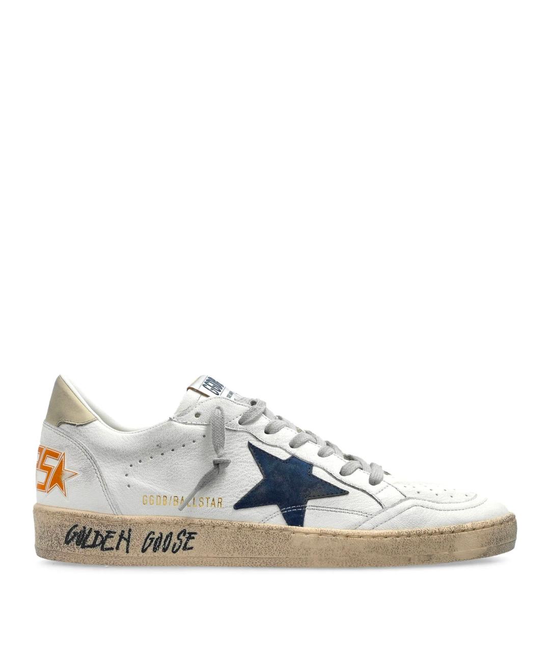 GOLDEN GOOSE DELUXE BRAND Белые кожаные низкие кроссовки / кеды, фото 1