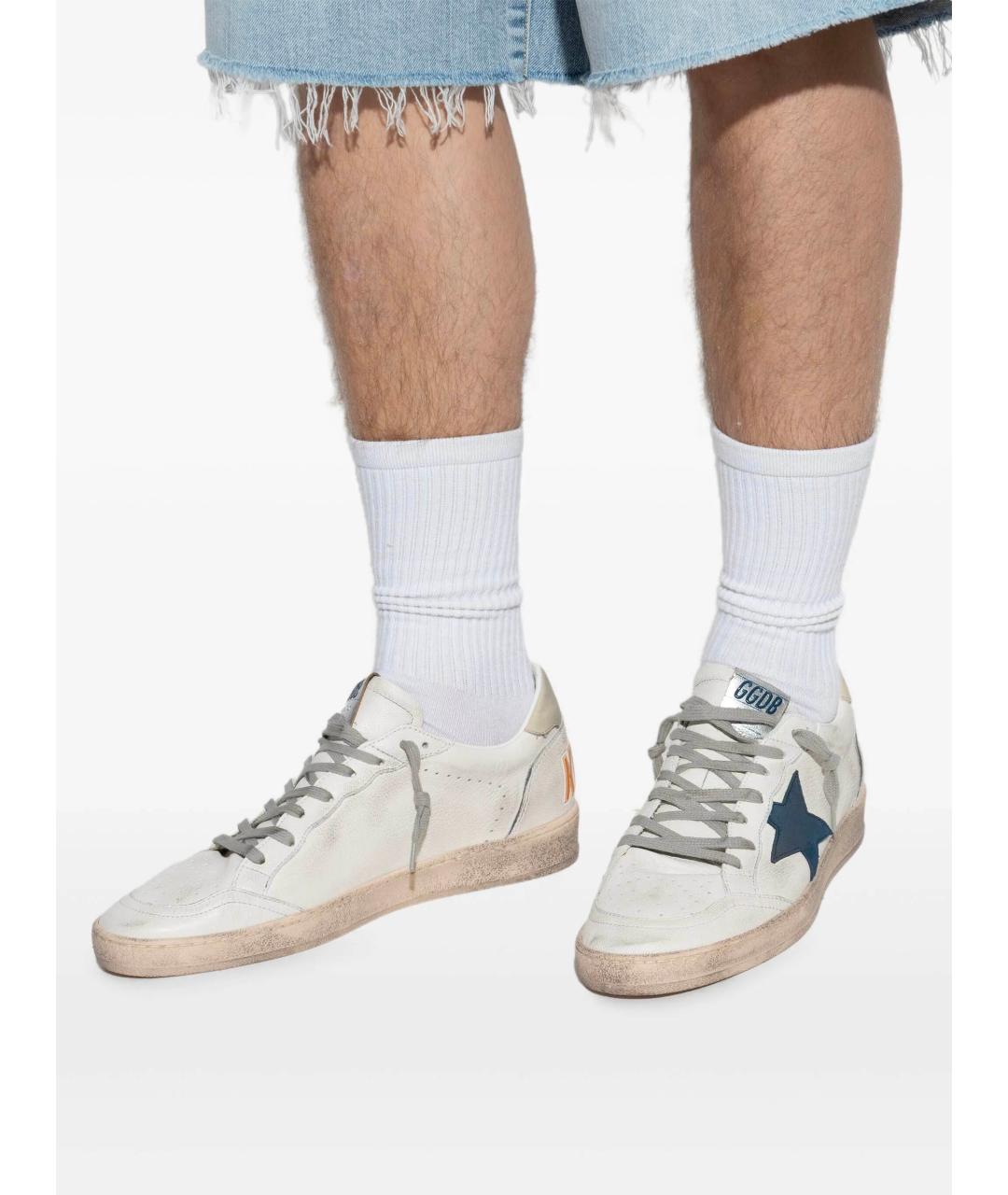 GOLDEN GOOSE DELUXE BRAND Белые кожаные низкие кроссовки / кеды, фото 7