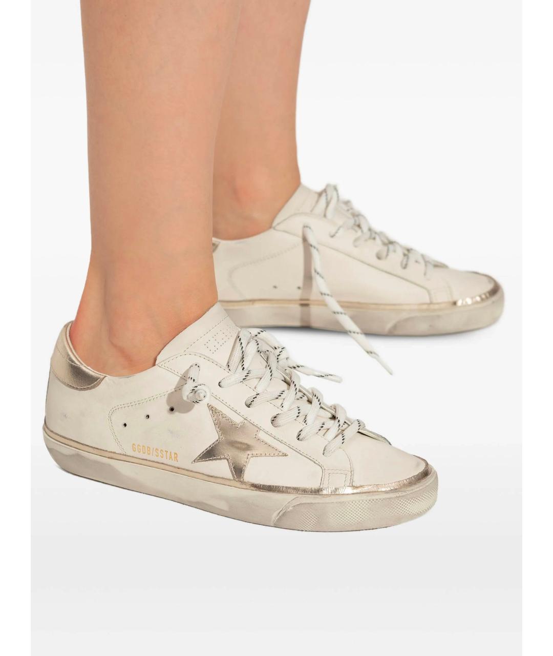 GOLDEN GOOSE DELUXE BRAND Бежевые кожаные кеды, фото 6