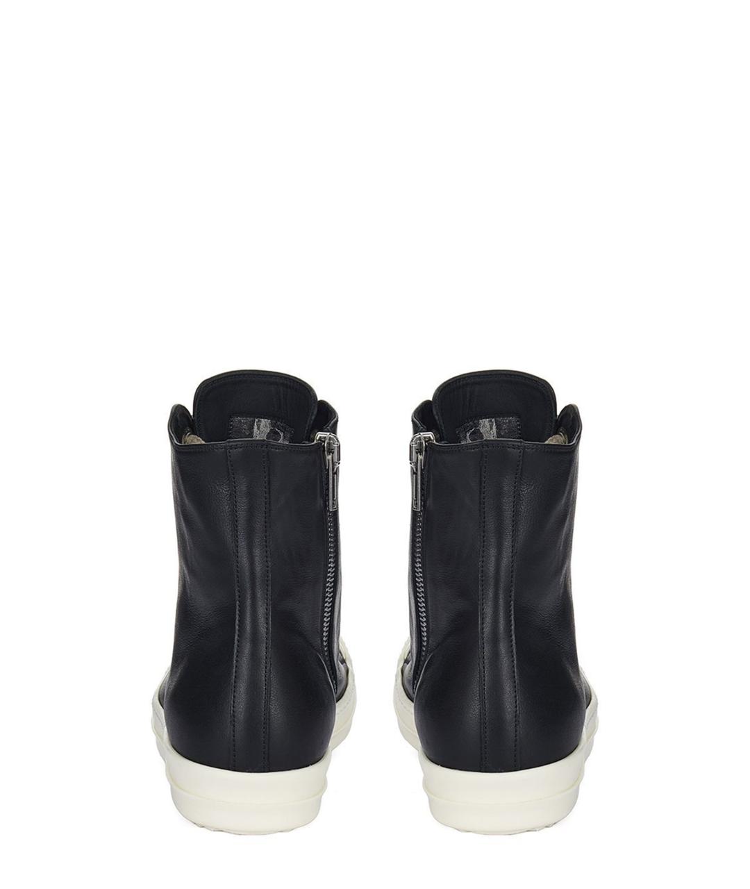 RICK OWENS Черные кожаные кеды, фото 4
