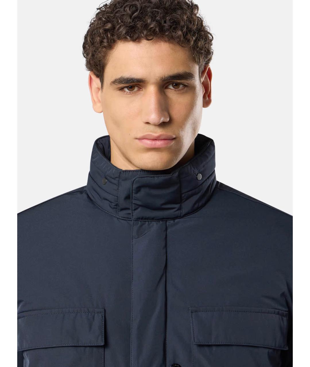 STONE ISLAND Темно-синяя полиэстеровая куртка, фото 4