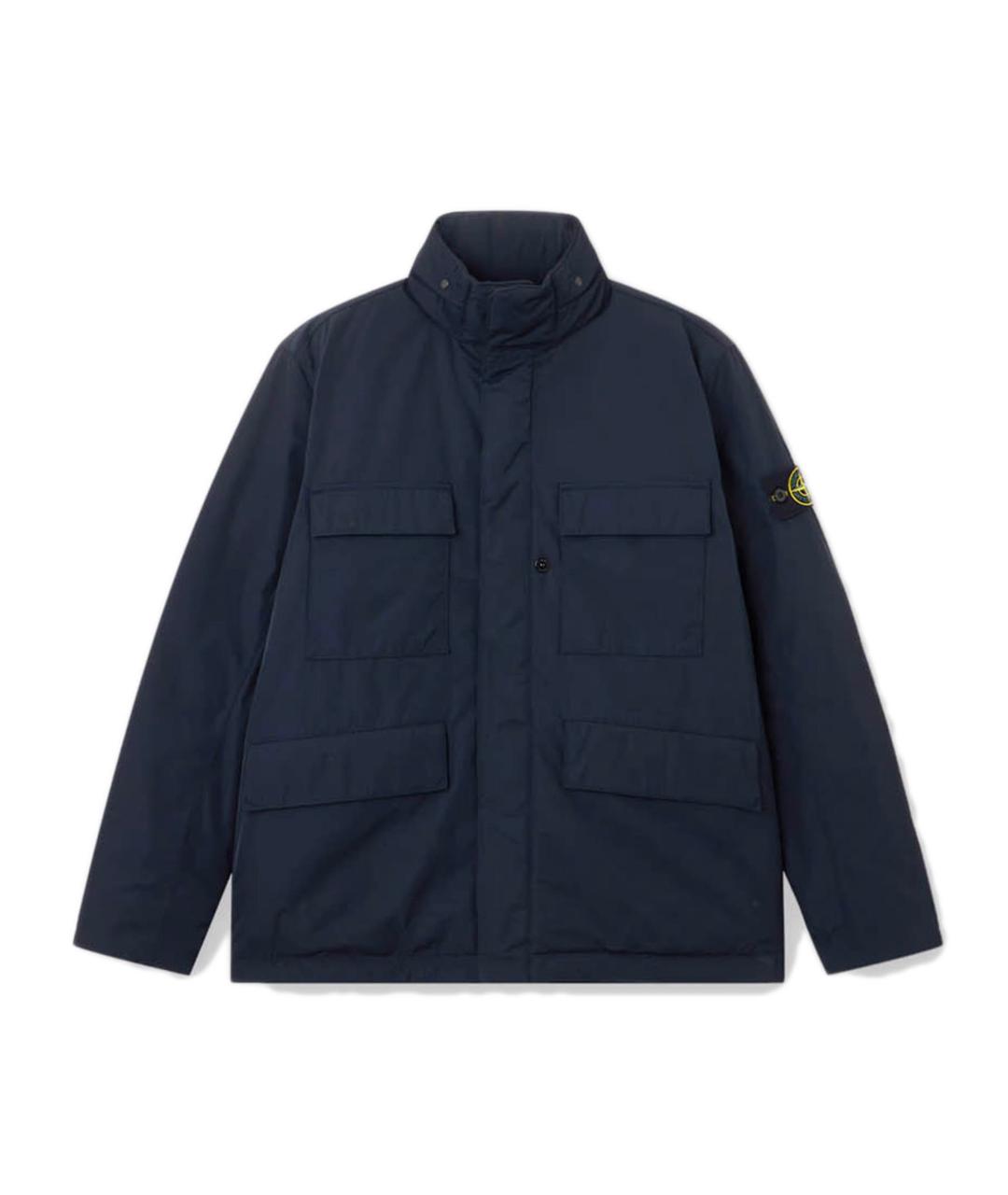STONE ISLAND Темно-синяя полиэстеровая куртка, фото 1