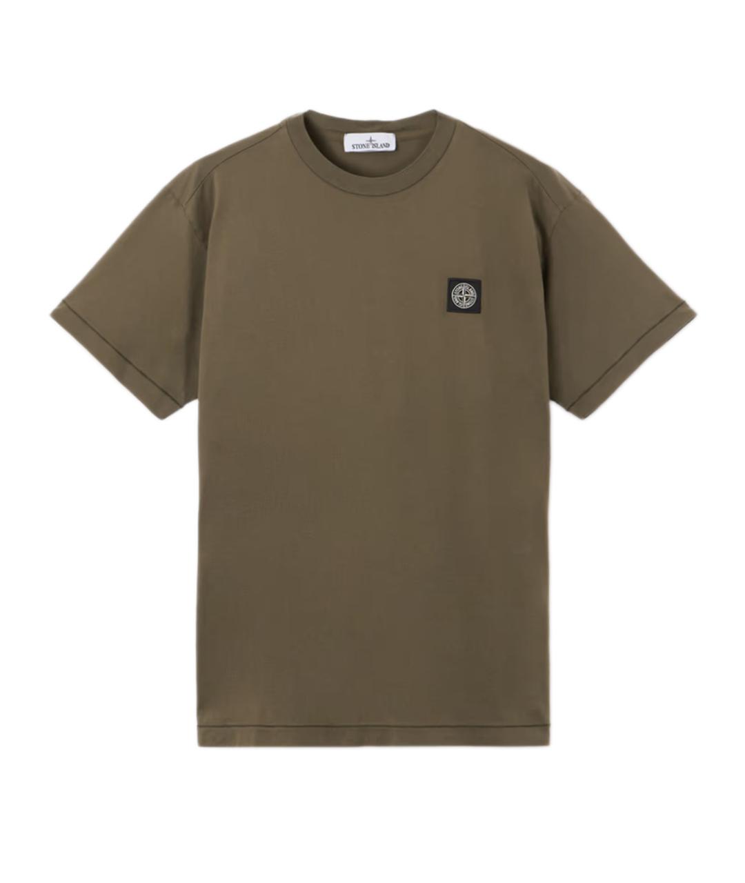 STONE ISLAND Зеленая хлопковая футболка, фото 1