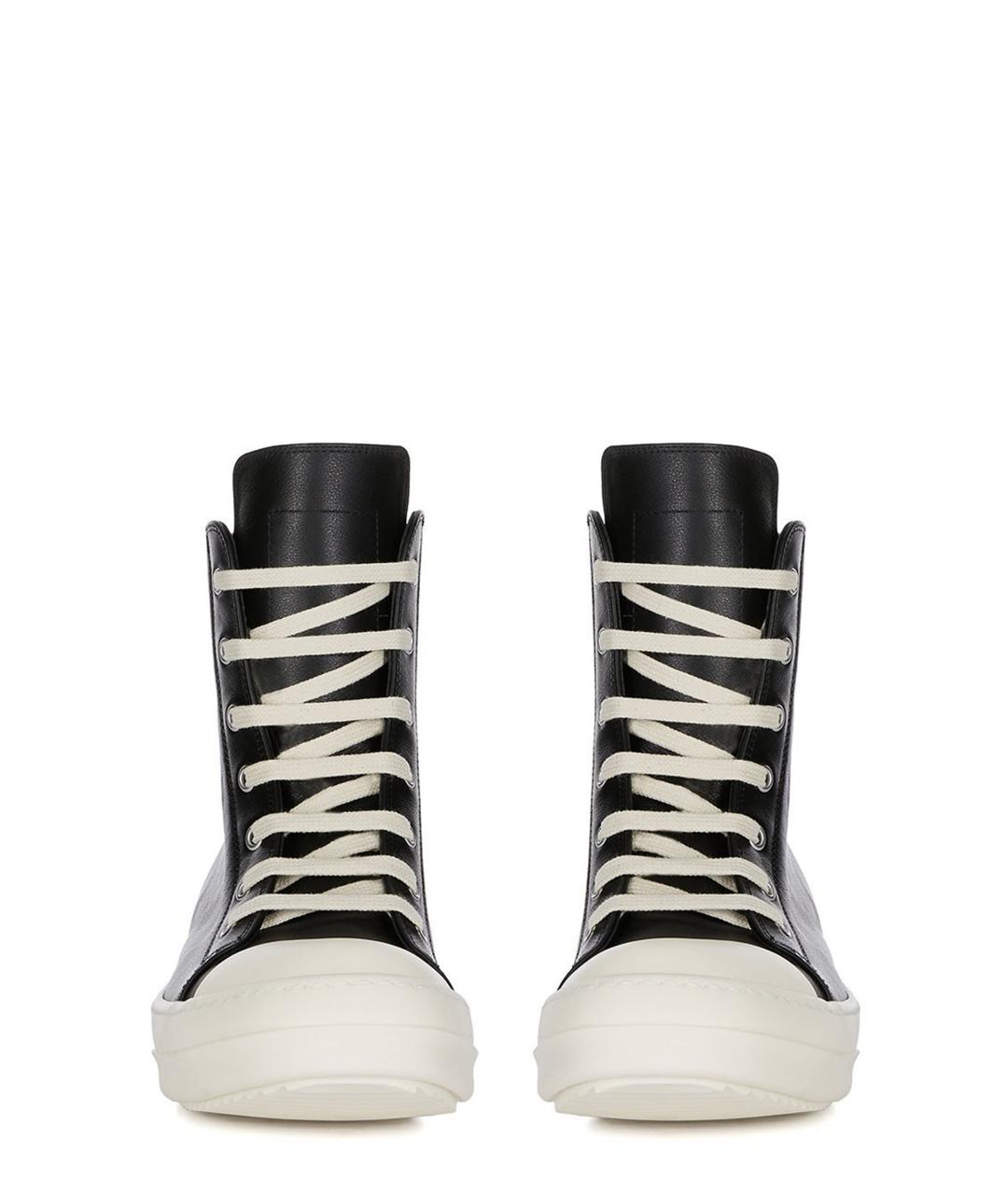 RICK OWENS Черные кожаные кеды, фото 2