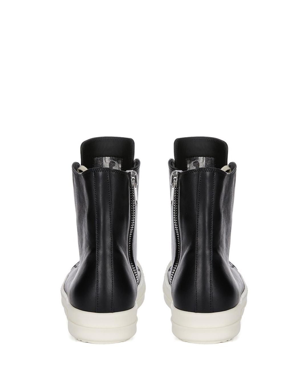 RICK OWENS Черные кожаные кеды, фото 4