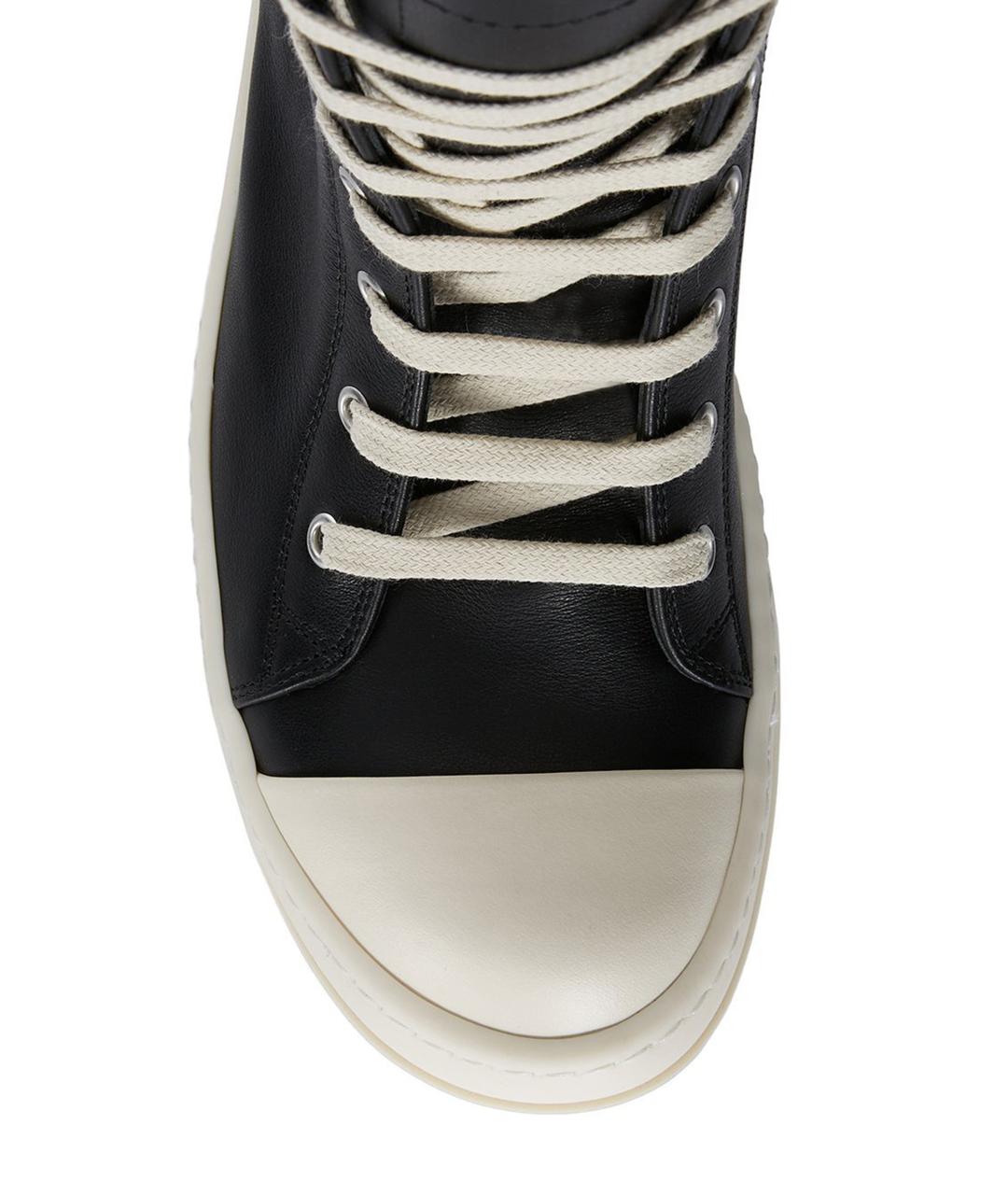 RICK OWENS Черные кожаные кеды, фото 5