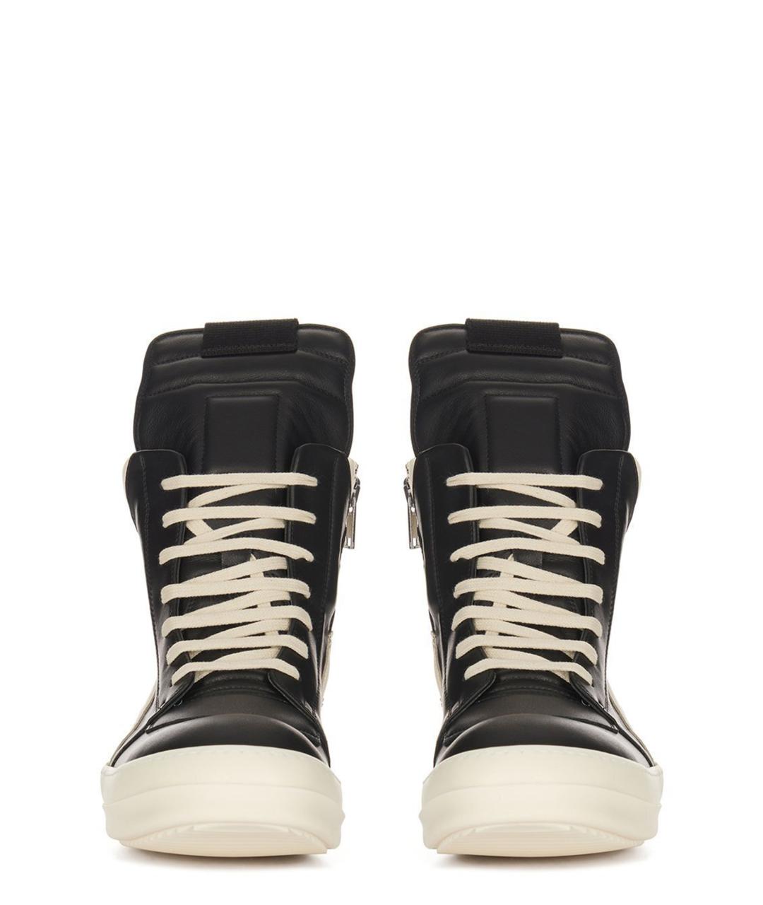 RICK OWENS Черные кожаные кеды, фото 2