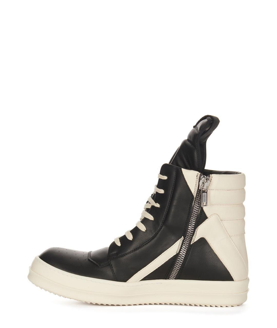 RICK OWENS Черные кожаные кеды, фото 3