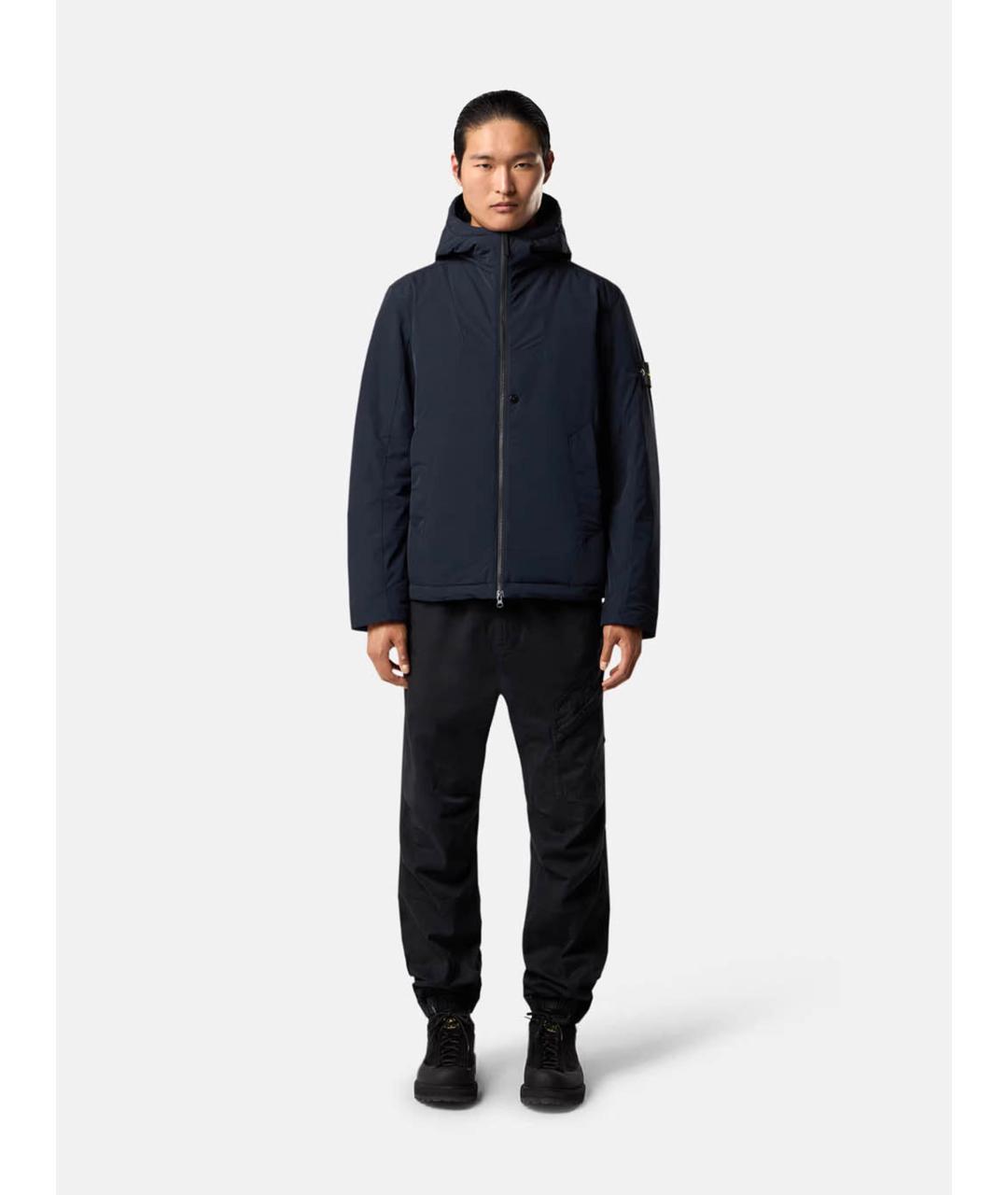 STONE ISLAND Темно-синяя полиэстеровая куртка, фото 2