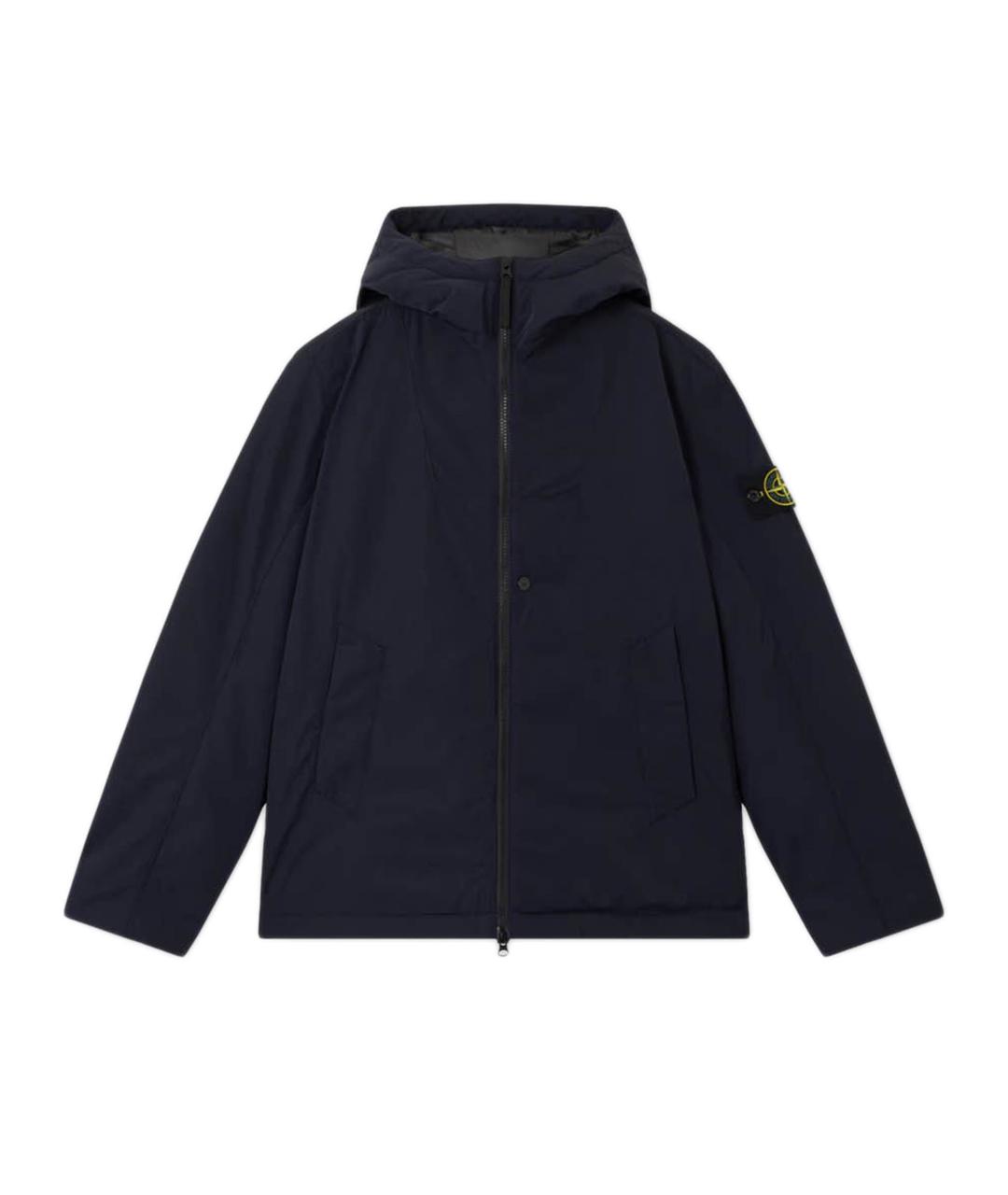 STONE ISLAND Темно-синяя полиэстеровая куртка, фото 1