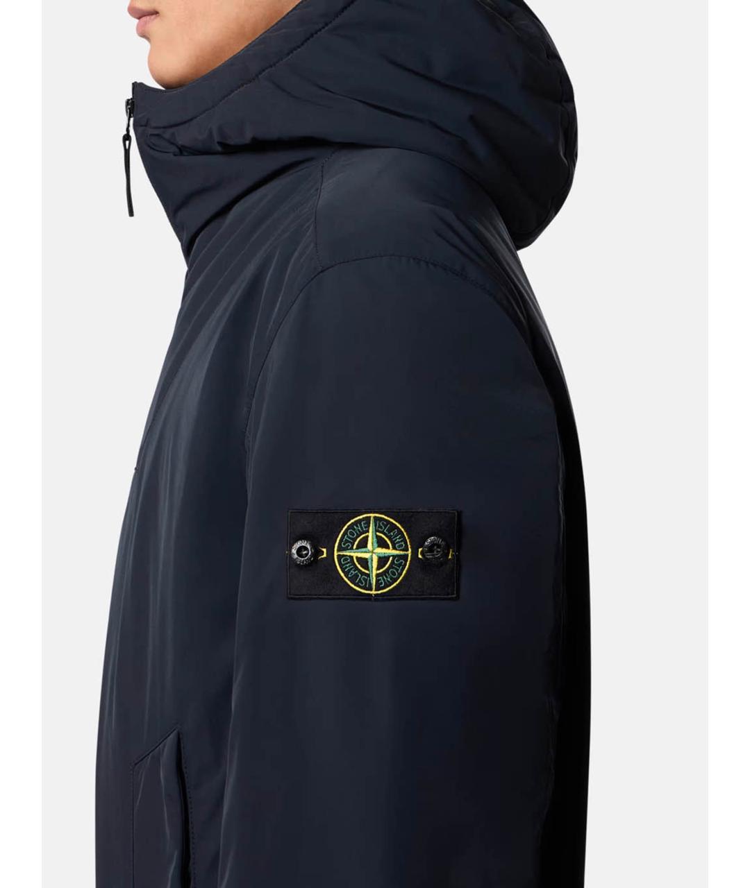 STONE ISLAND Темно-синяя полиэстеровая куртка, фото 3