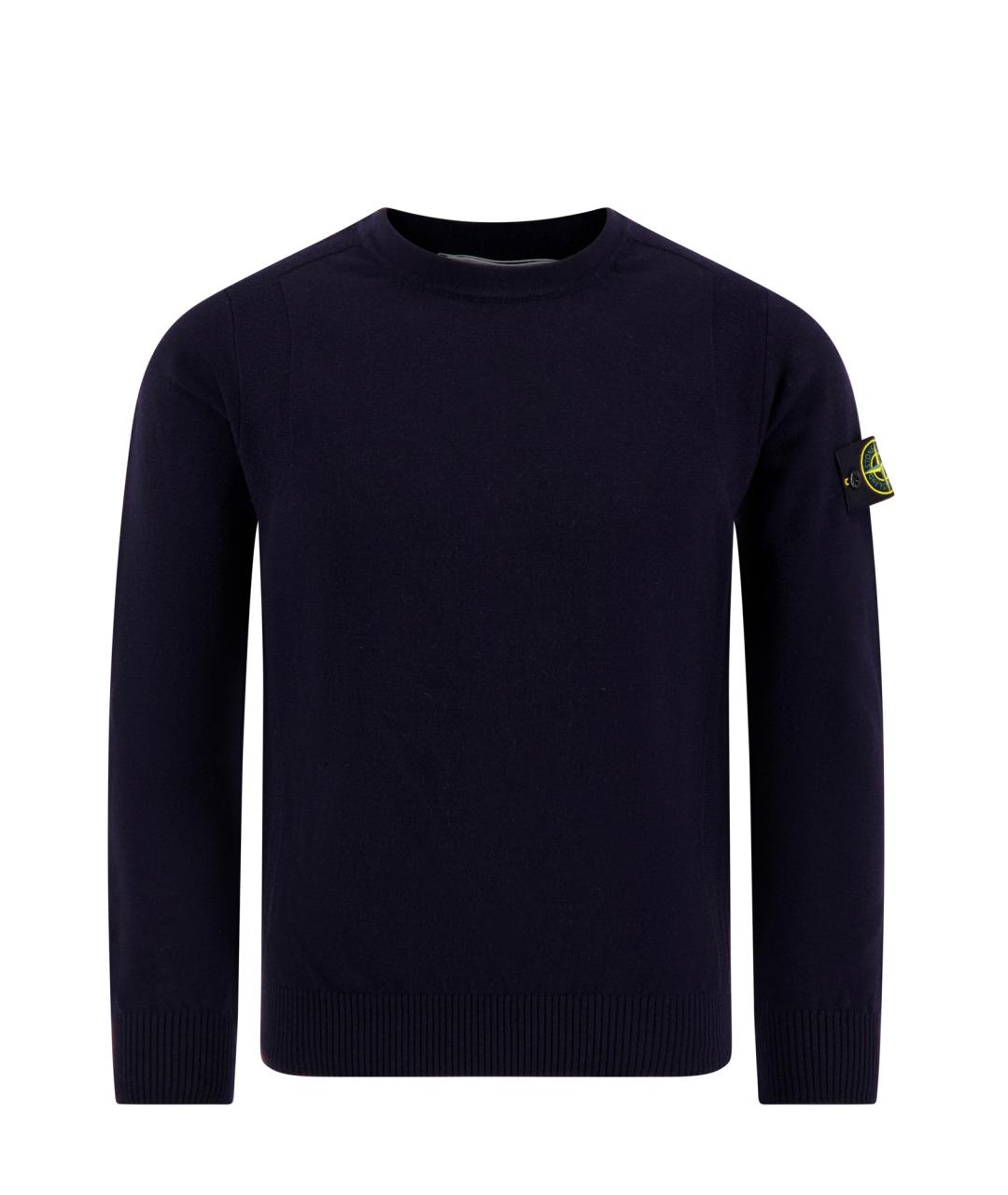 STONE ISLAND Темно-синий шерстяной джемпер / свитер, фото 1