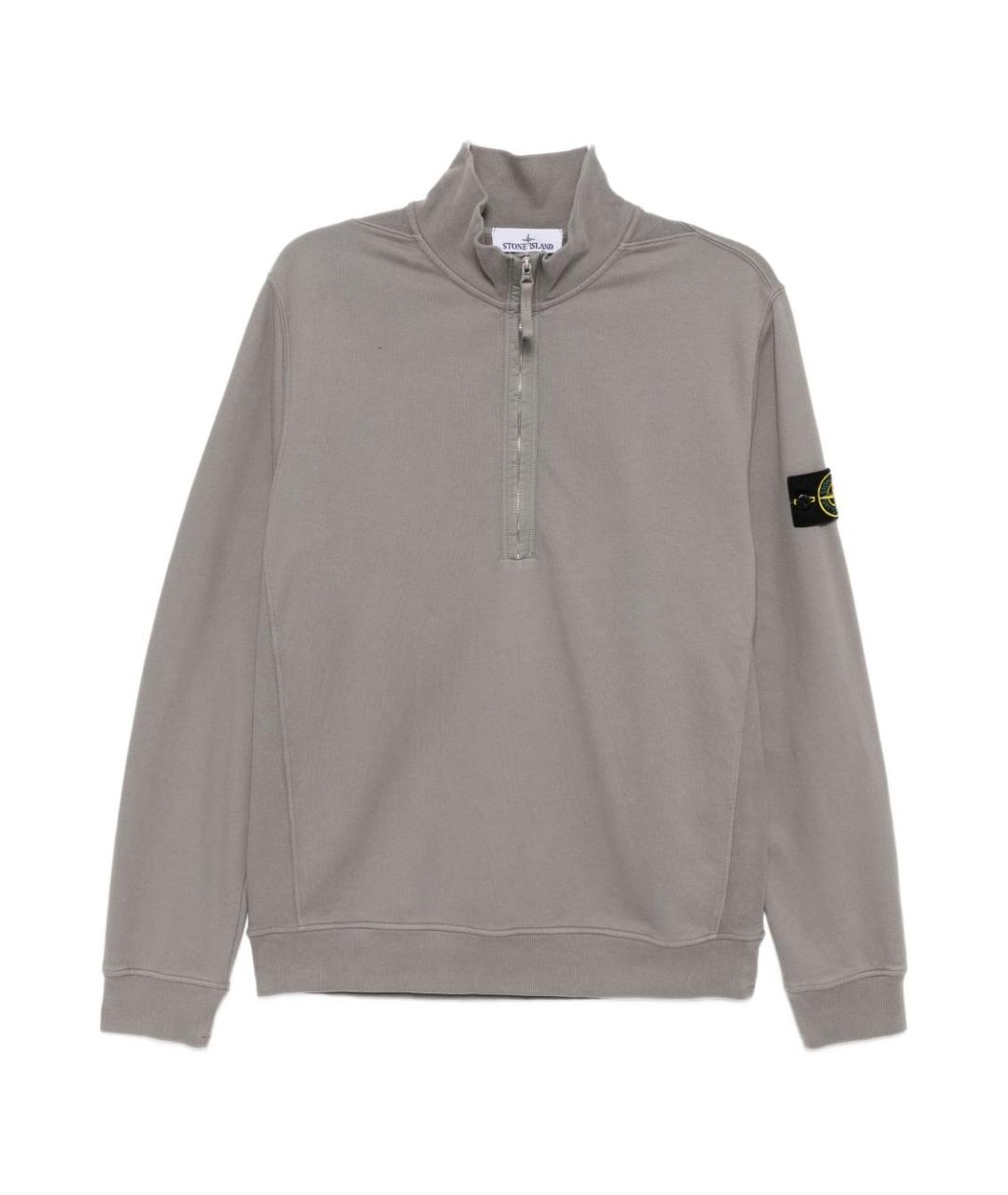 STONE ISLAND Серый хлопковый джемпер / свитер, фото 1