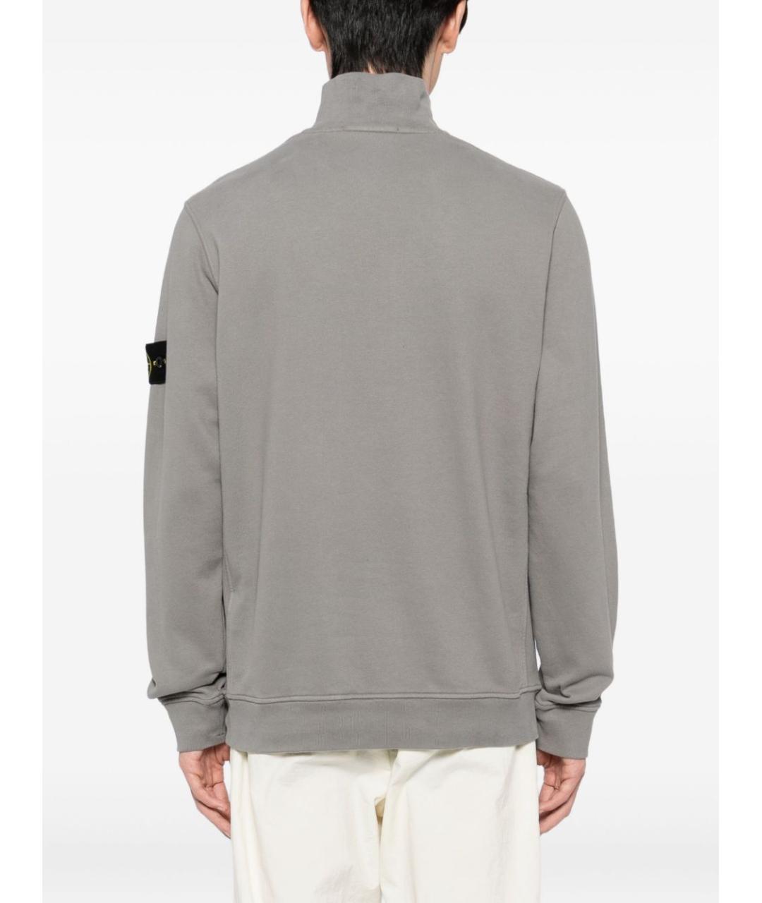 STONE ISLAND Серый хлопковый джемпер / свитер, фото 4