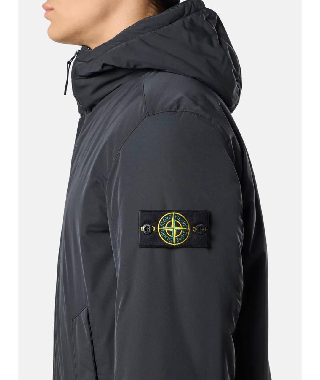 STONE ISLAND Темно-синяя полиэстеровая куртка, фото 3