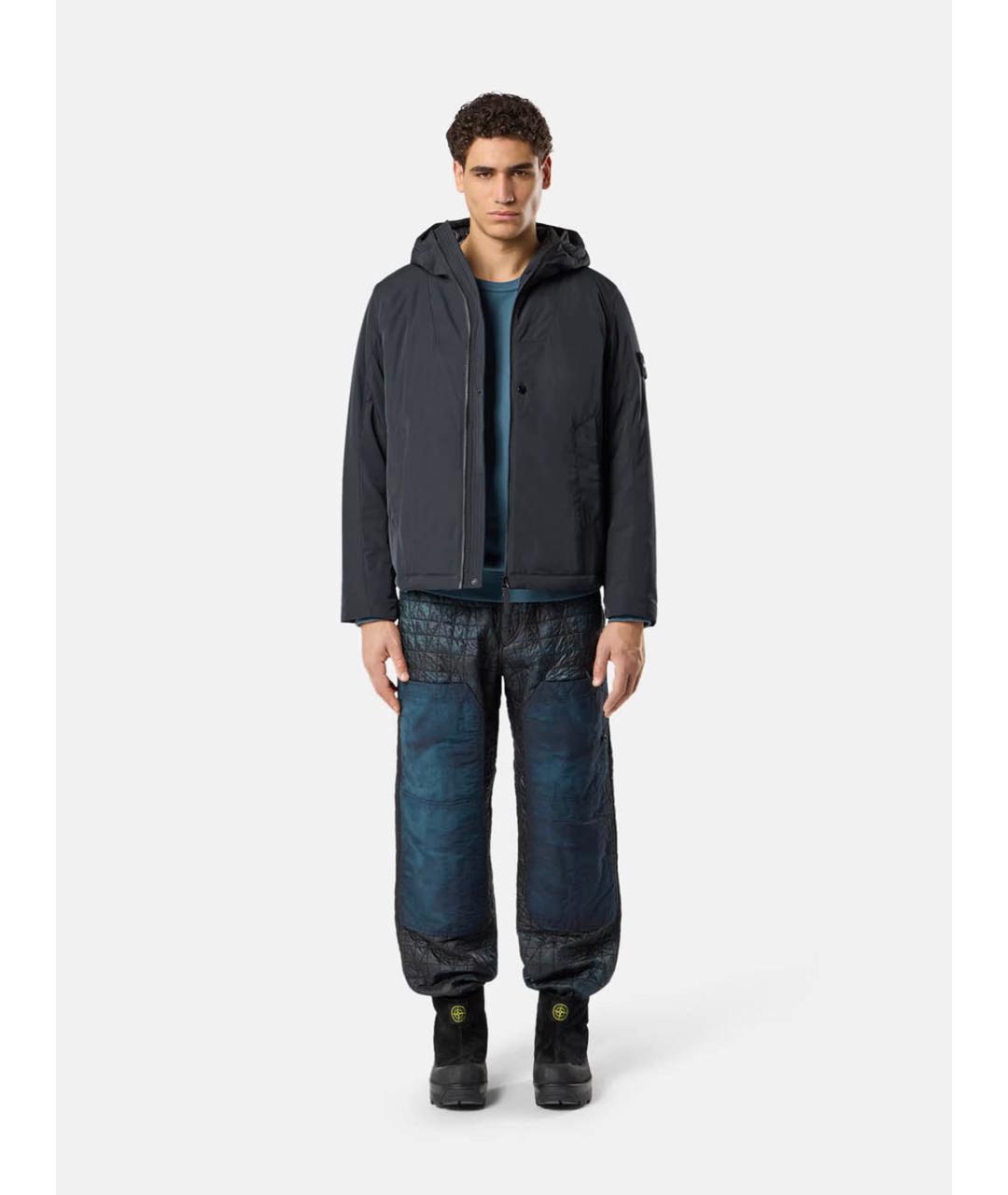 STONE ISLAND Темно-синяя полиэстеровая куртка, фото 2