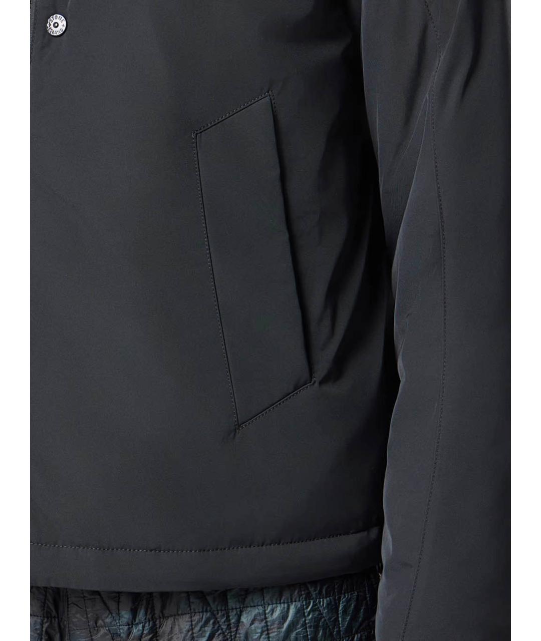 STONE ISLAND Темно-синяя полиэстеровая куртка, фото 5