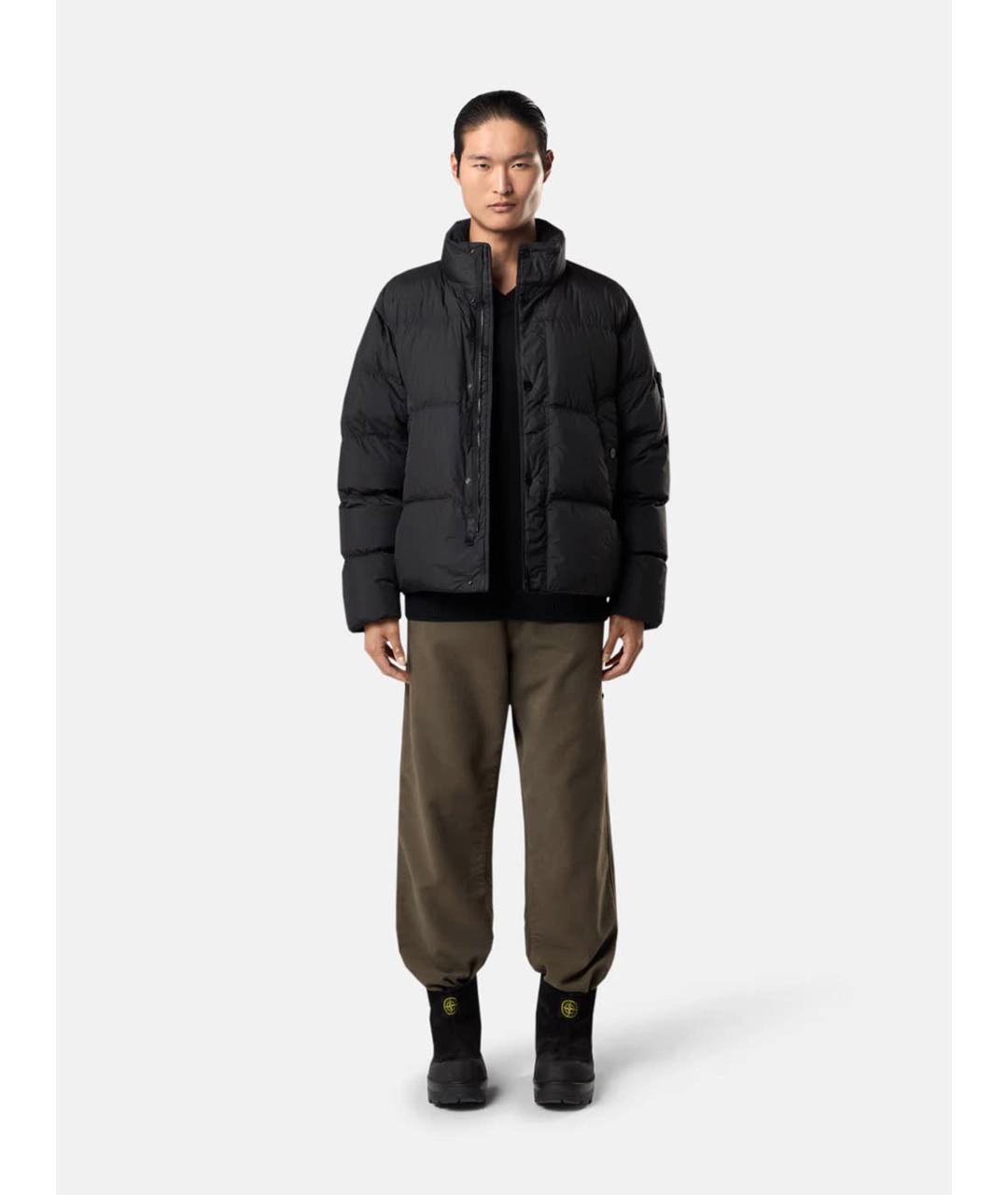 STONE ISLAND Черная полиамидовая куртка, фото 2