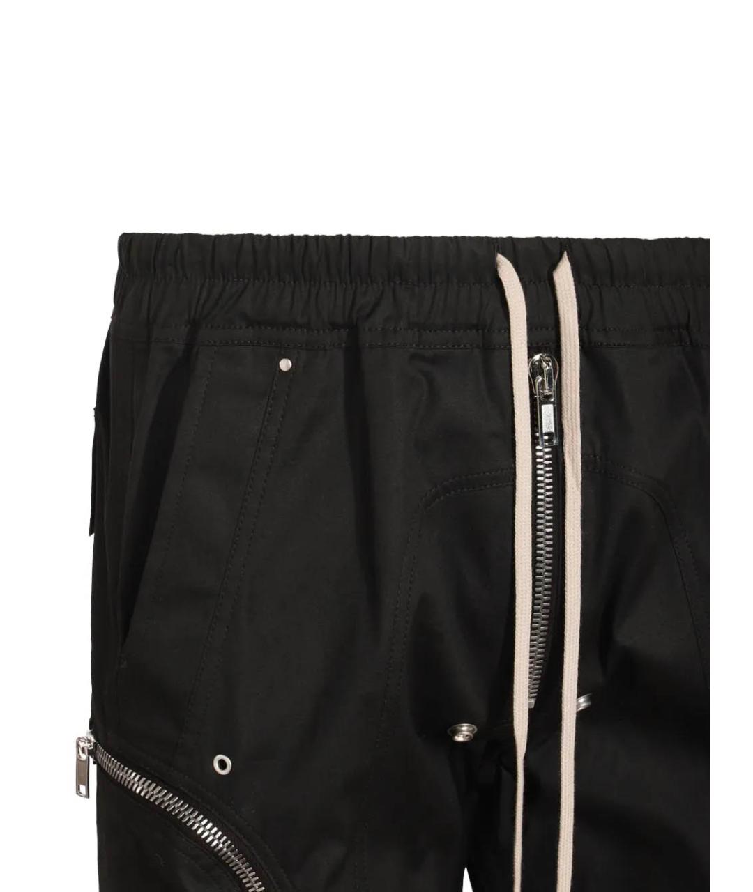 RICK OWENS Черные хлопковые повседневные брюки, фото 3