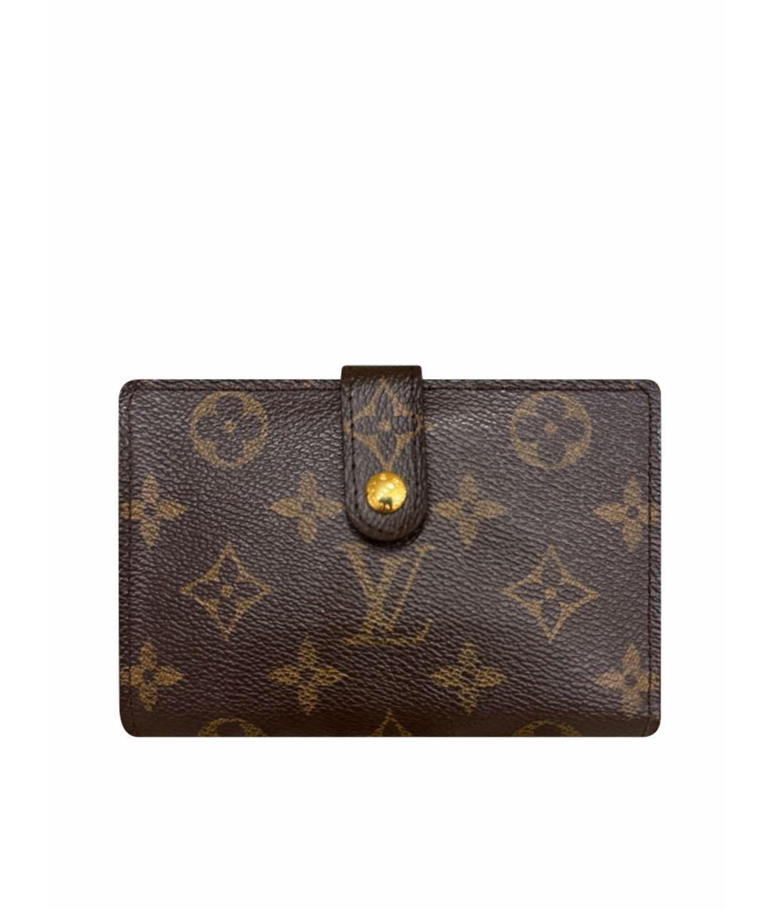 LOUIS VUITTON Коричневый кожаный кошелек, фото 1