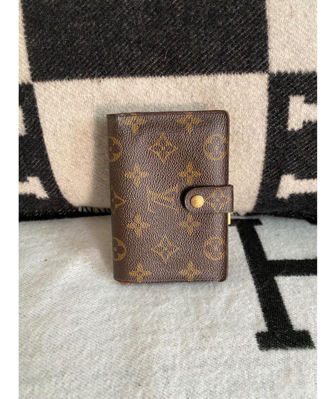 LOUIS VUITTON Коричневый кожаный кошелек, фото 2
