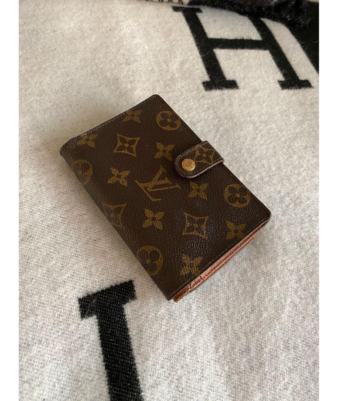 LOUIS VUITTON Коричневый кожаный кошелек, фото 5