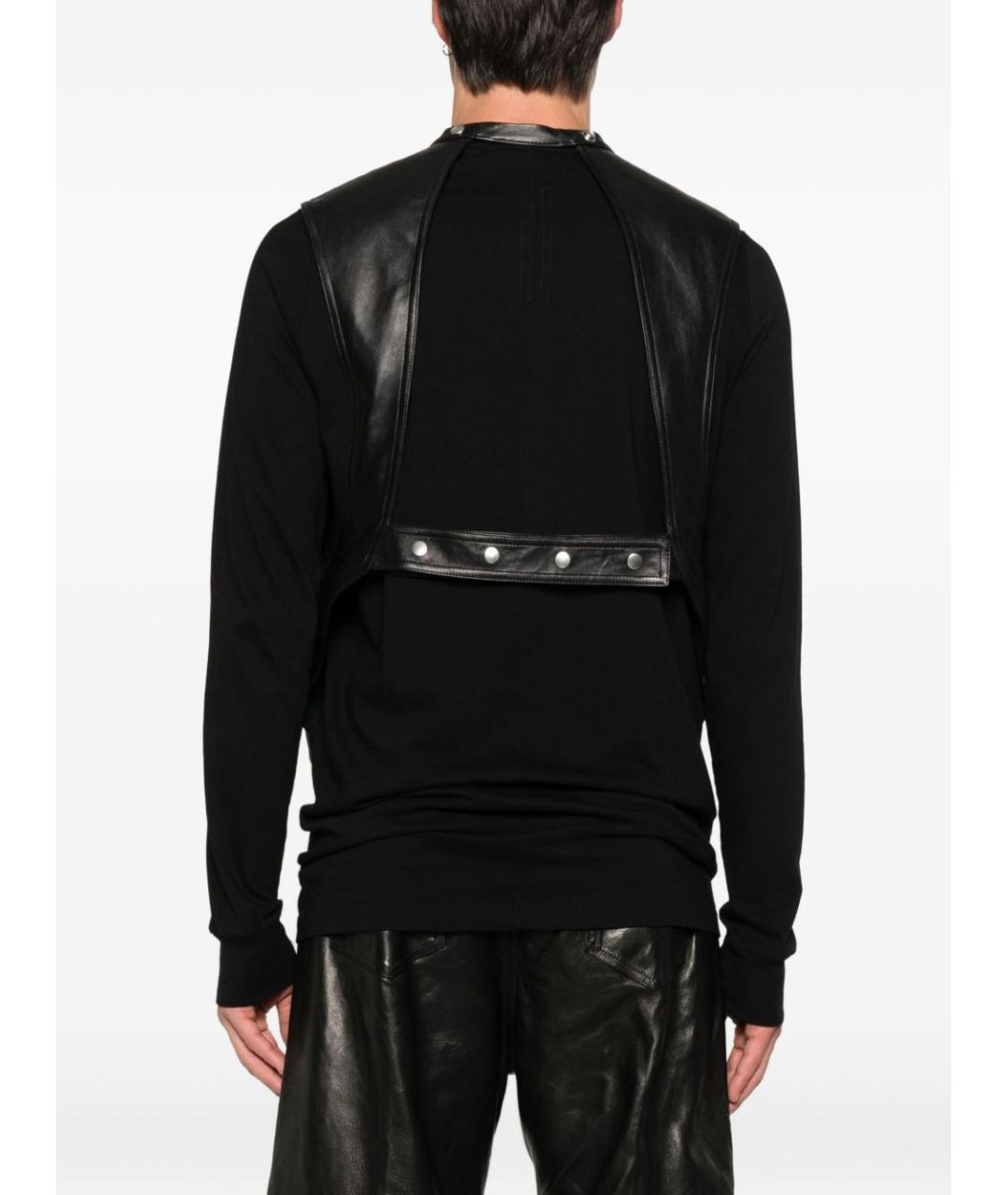 RICK OWENS Черный кожаный жилет, фото 4