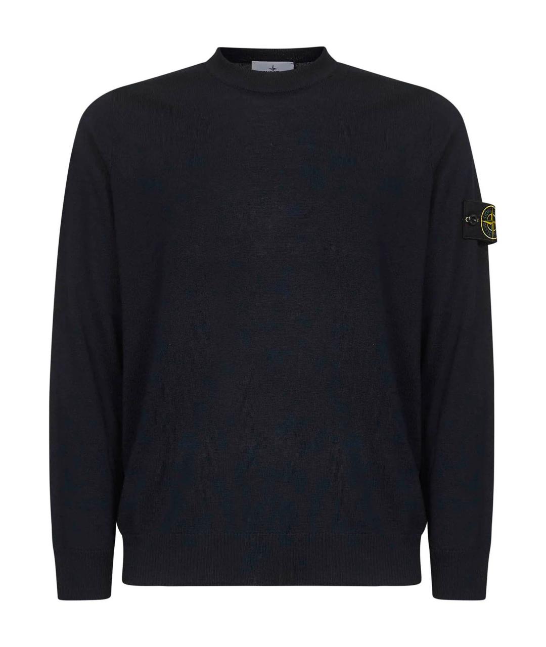 STONE ISLAND Темно-синий шерстяной джемпер / свитер, фото 1