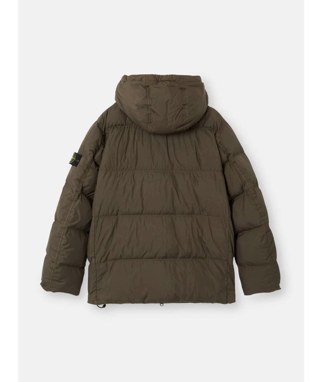 STONE ISLAND Зеленый полиамидовый пуховик, фото 6