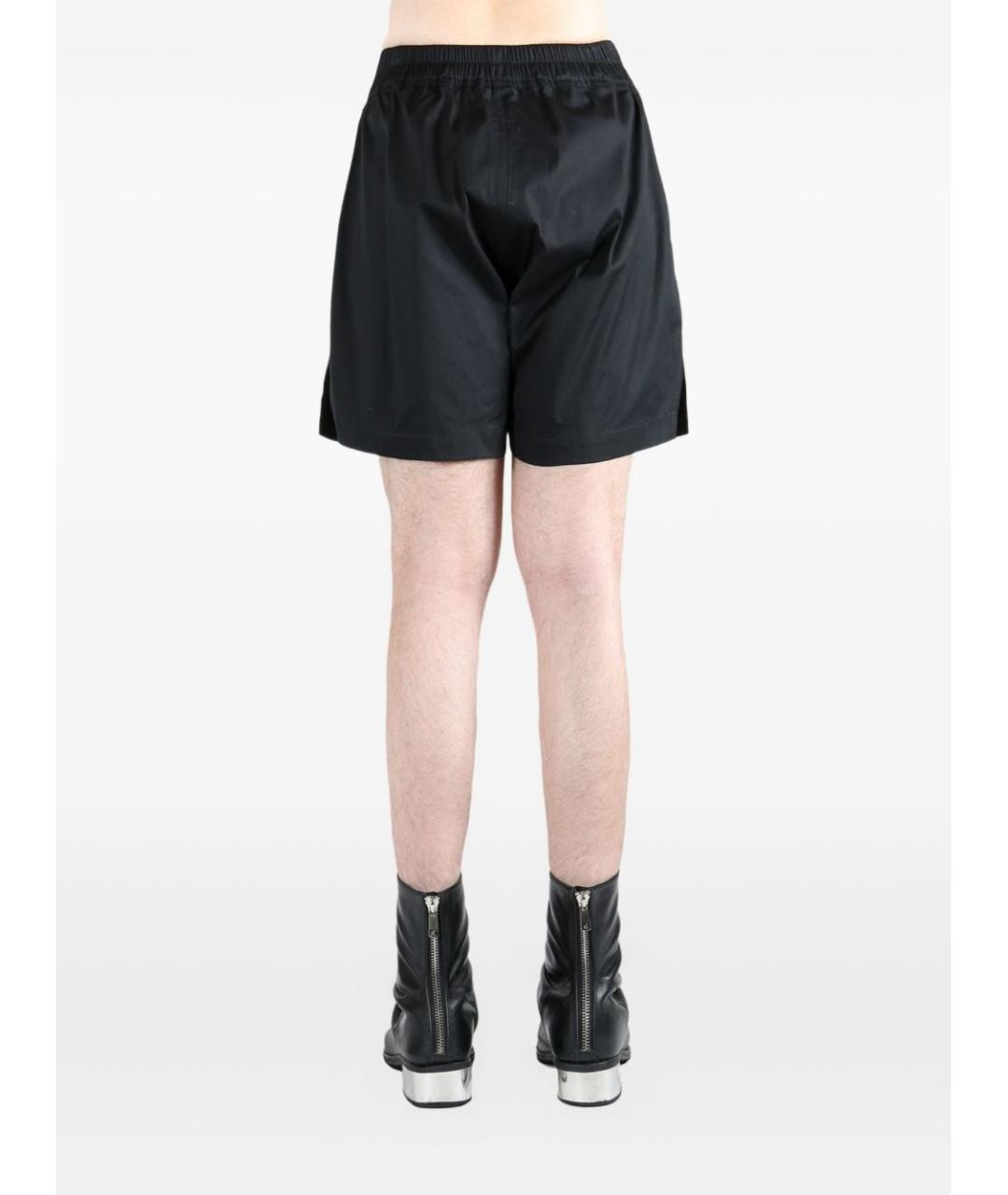 RICK OWENS Черные хлопко-эластановые шорты, фото 4