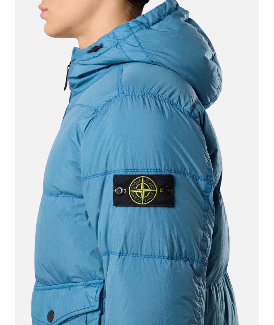 STONE ISLAND Голубая полиамидовая куртка, фото 4