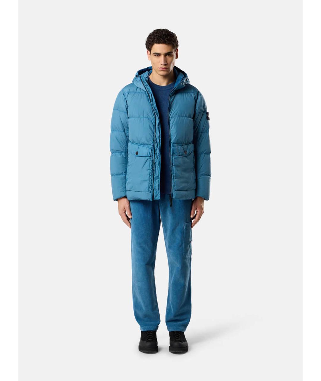 STONE ISLAND Голубая полиамидовая куртка, фото 3