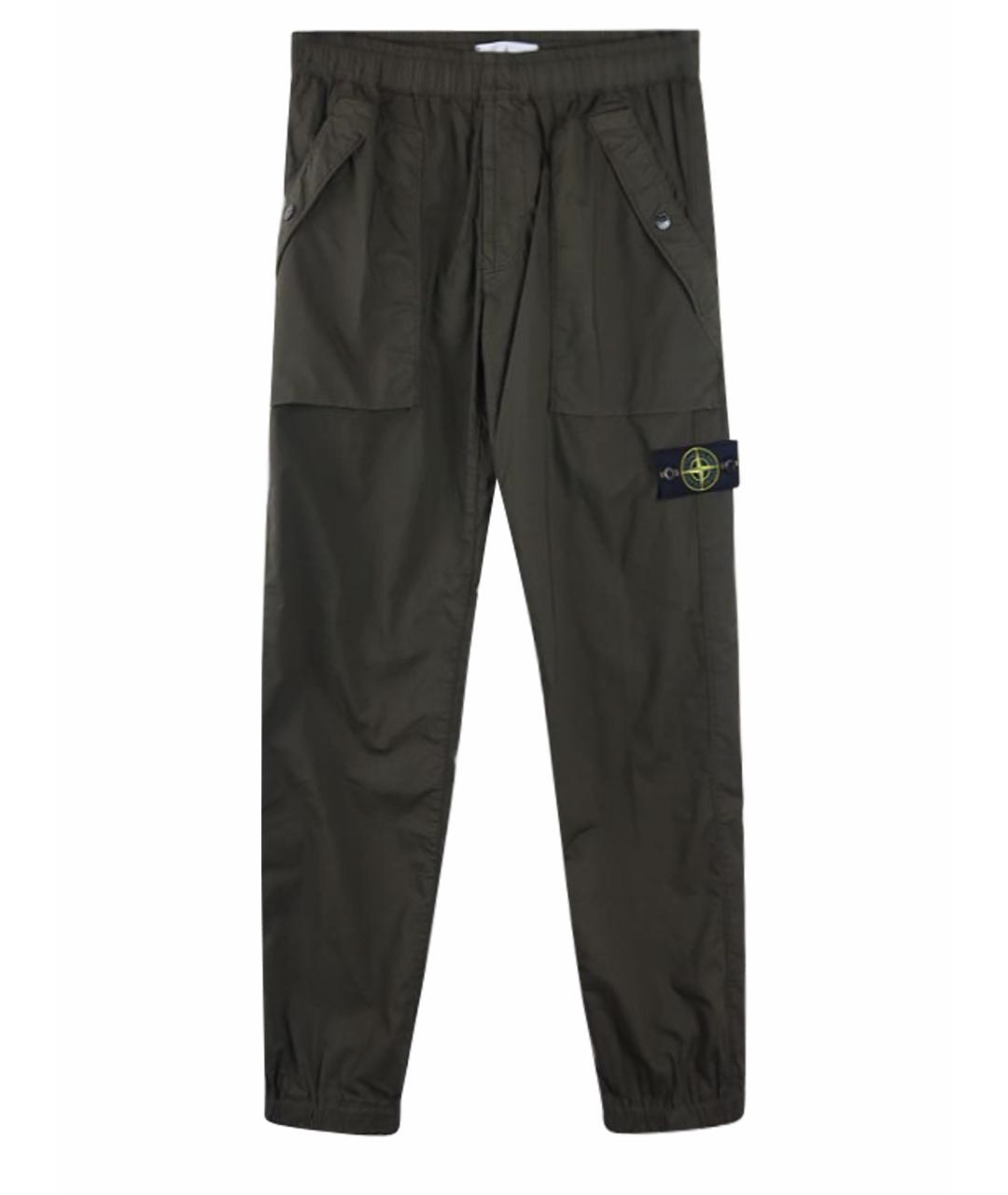 STONE ISLAND Хаки хлопковые повседневные брюки, фото 1