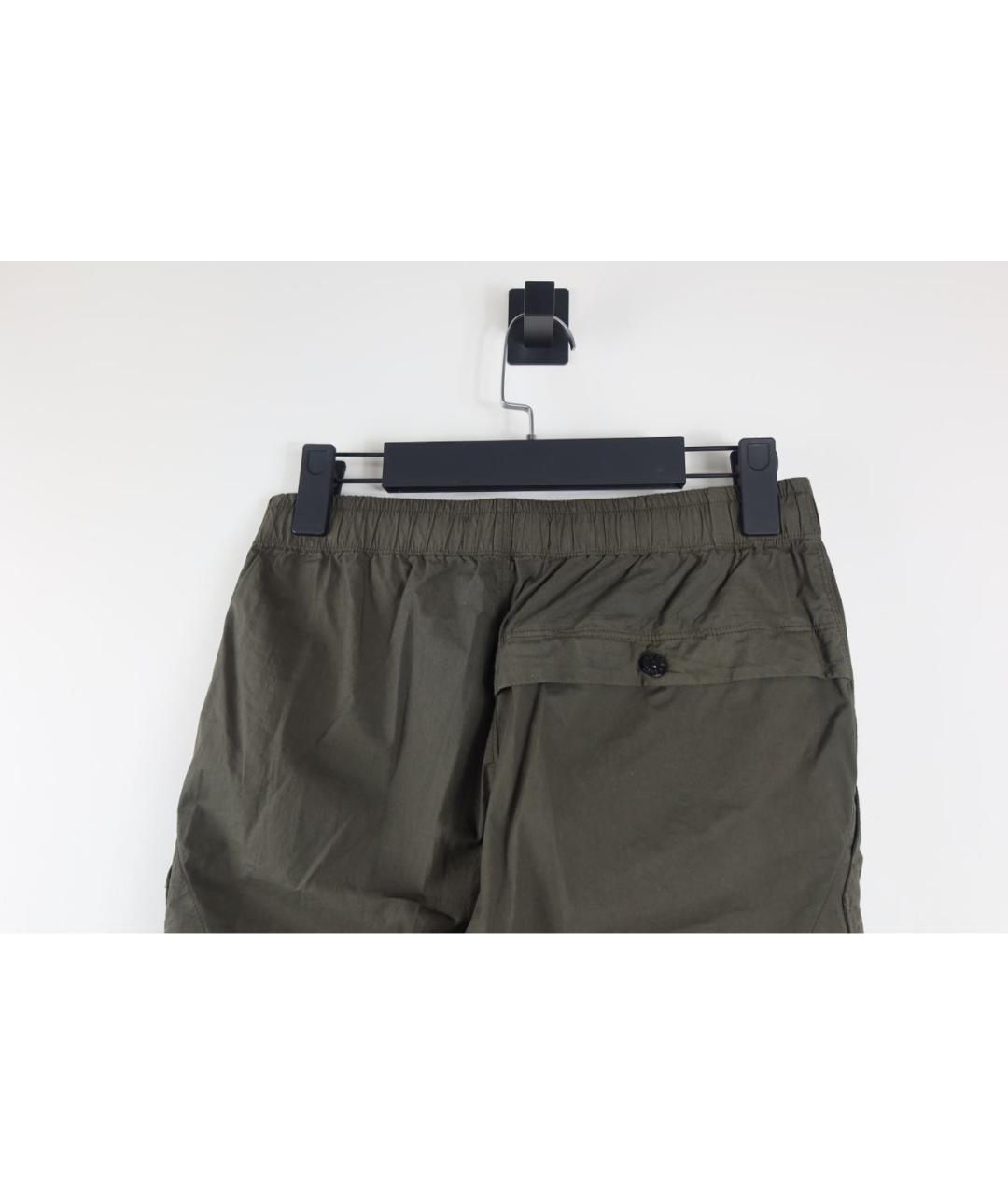 STONE ISLAND Хаки хлопковые повседневные брюки, фото 4