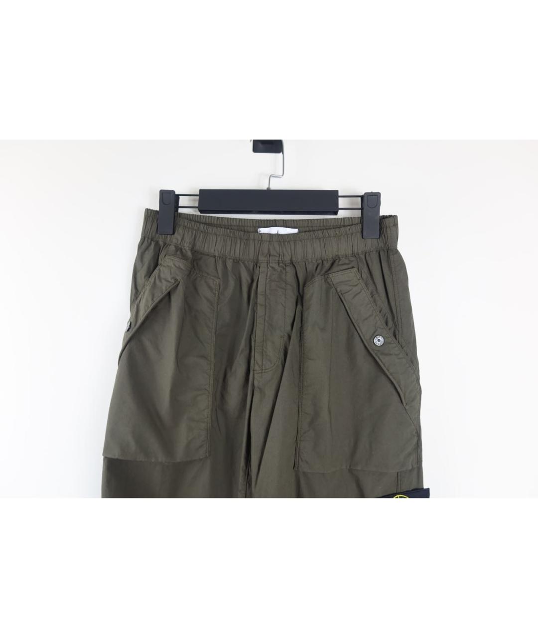 STONE ISLAND Хаки хлопковые повседневные брюки, фото 2